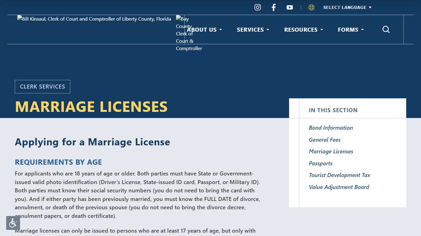 Marriage Licenses Bay County Clerk of Court & Comptroller